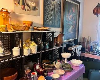 Lots of Vintage Pottery, Cookie Jars, Canister Sets, Mid Century Art,