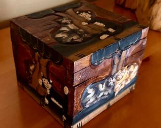 Small wood box - kitty cats