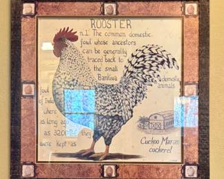 Large framed "Rooster" print