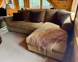 Large comfy sectional - brownish gold color - excellent condition