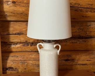 Pair of ceramic base side lamps