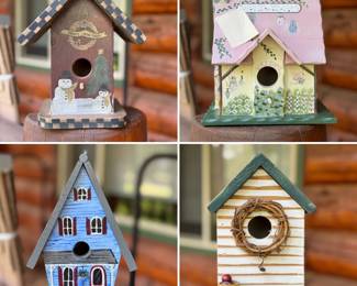 Hand painted bird houses
