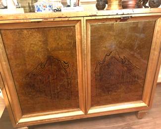 Mid century Verre Eglomise album cabinet