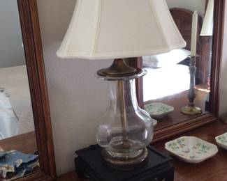 Glass & brass lamp