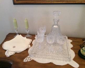 American Brilliant crystal decanter/glass set