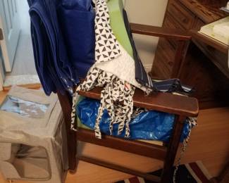Sturdy oak armchair