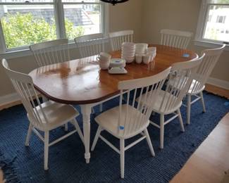 Dining table seats 8 - shown with leaf in place