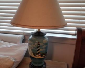 Seascape scene table lamp
