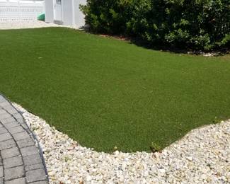 Artificial turf; rocks
