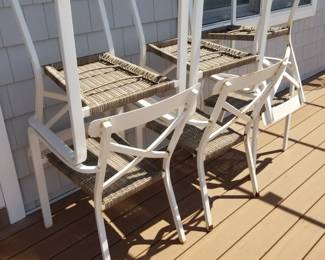 Patio dining set seats six - table not shown