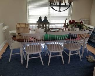 Handsome dining table seats 8