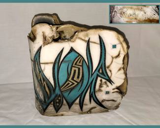 Rodriguez Signed Freeform Southwestern Vase