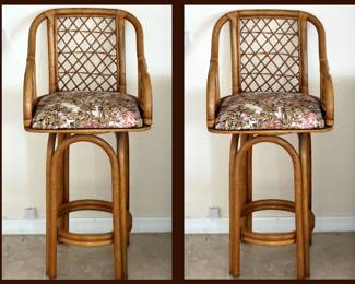 Pair of NIce Rattan Barstools