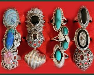 Vintage Sterling Rings; Just a Small Sample