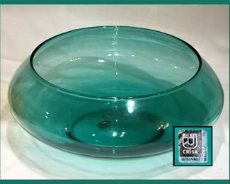 Mid Century Modern Riekes Crisa Handblown Centerpiece Bowl