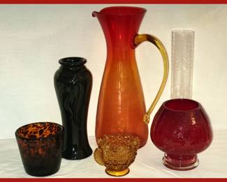 Amberina and Other Nice Glass Pcs