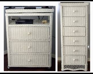 Wicker Chest of Drawers and Lingerie Chest