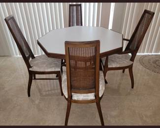 Mid Century Modern Dining Set (2 Chairs need cane repair)