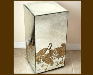 Mid Century Modern Mirrored Stand; Old Florida Glam