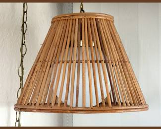 Vintage Rattan/Bamboo Swag Lamp