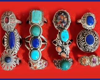 Vintage Sterling Rings; Just a Small Sample