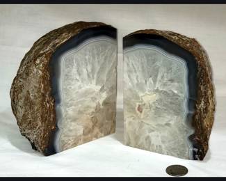 Pair of Natural Geode Bookends