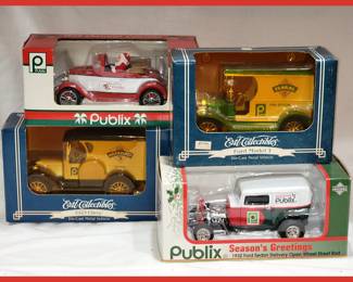 Collectible Publix Diecast Trucks and Santa Car