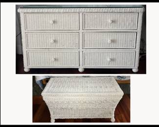Wicker Dresser and Blanket Chest