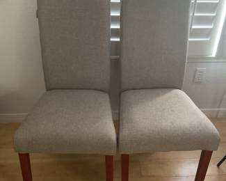 2 grey upholstered dinning chairs -19x40