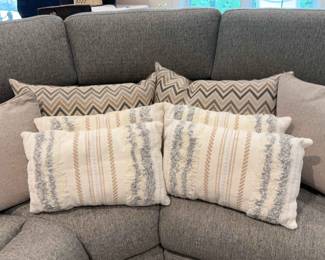 Throw Pillows in Taupe, Grey and Ivory