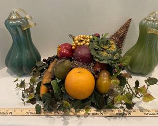 MuranoStyle Glass Gourds, Handmade Cornucopia