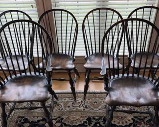 Windsor Chairs with Black and Wood Finish