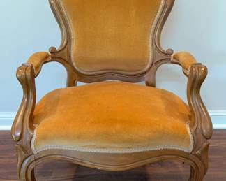 French Provincial Gold Velvet Chair