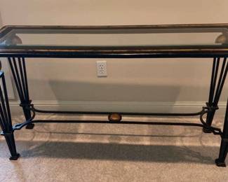 Console Table Glass Top Wrought Iron