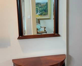 Ethan Allen Neo Classic Demi Lune Table with Mirror