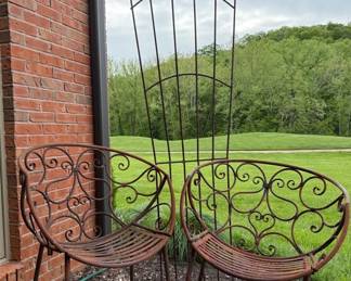 Metal Chairs and Trellis