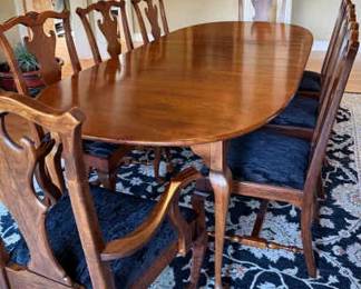 Lexington Cherry Dinning Table and Eight Chairs