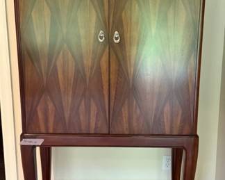 04 Transitional Bar Cabinet, One Piece