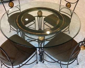 Glass Top Table With 4 Chairs