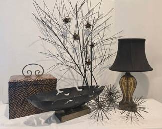 Metal Wall Art, Glass Lamp, Decorative Box Bowl, Decorative Spike Balls
