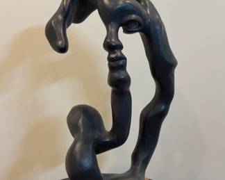 Portrait of A Woman, Sculpture on Wood Base