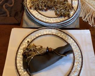 Placemats, Chargers, Beaded Napkin Holders, 3 Table Runners