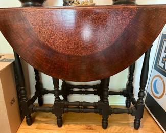 Gate Leg Table circa 1920 Stripped and repainted by Blue Heron, Pittsboro NC