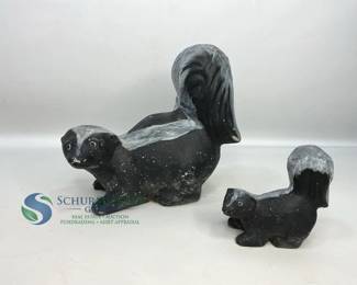 Balck and White Skunk Figurines