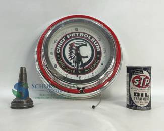 Chief Petroleum Neon Wall Clock