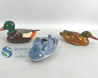 Ceramic Duck Figurines/Planters