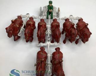 Cast Iron Toy Horse and Wagon Set
