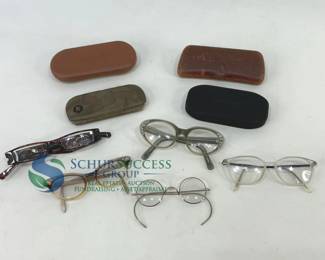 Vintage Eyeglasses Collection with Multiple Cases