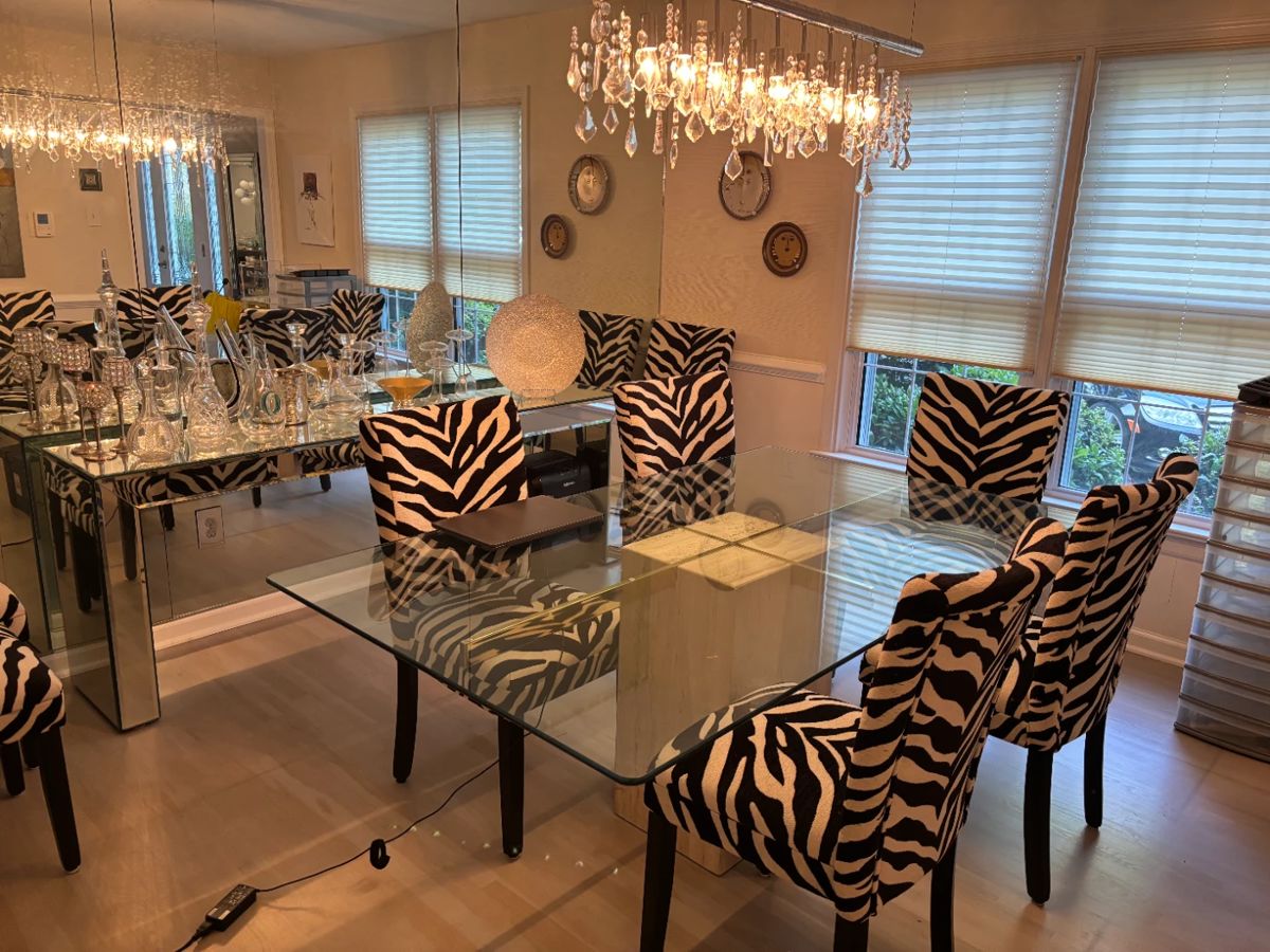 Glass Dining Table with 8 chairs