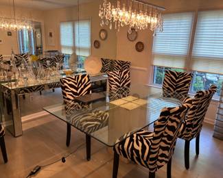 Glass Dining Table with 8 chairs